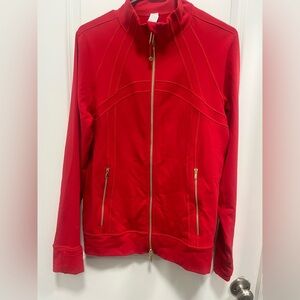 Lululemon Women's Define Track Jacket Luon Red With Gold Size 12 NWT